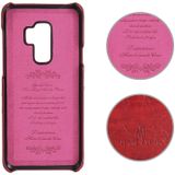 Fierre Shann retro olie Wax textuur PU lederen draagtas voor Galaxy S9 PLUS  met kaartsleuven (rood)