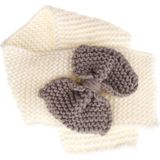 Herfst winter meisjes warme gebreide bowknot sjaals (wit)