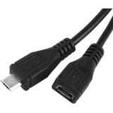 Micro USB mannetje + vrouwtje naar USB 2.0 A vrouwtje kabel met OTG functie  Lengte: 30cm