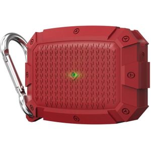 Voor AirPods Pro Shield Armor Waterproof Wireless Earphone Protective Case met Karabijn (Rood)