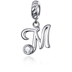 S925 Sterling Silver 26 Engels Letter Hanger DIY Armband Ketting Accessoires  Style:M