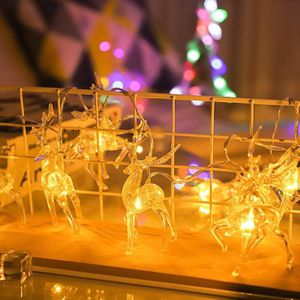 Kerst Elk String Lights Holiday Decoration  Spec: 1.5m 10 LED's Batterij Box (Warm White Light)