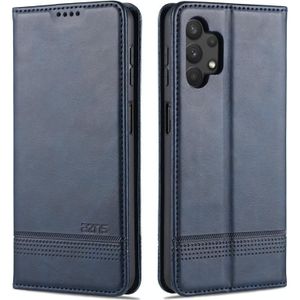 Voor Samsung Galaxy A32 5G AZNS magnetische kalf textuur horizontale flip lederen geval met kaart slots &houder & portemonnee (donkerblauw)