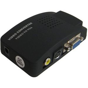 Hoge resolutie Video en S-Video naar VGA Converter Omvormer Box  TV (PAL)