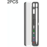 2 PCS Silicone Stylus Storage Box For Apple Pencil 1 / 2(Graphite Black)