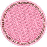 5 stuks auto universele diamant honingraat water coaster auto anti-slip mat (roze witte diamant)
