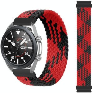 Voor Garmin VivoActive 3 Verstelbare nylon gevlochten elasticiteitsvervanging riem horlogeband  maat: 165mm (rood zwart)