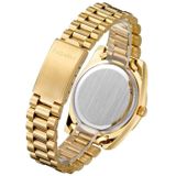 Cagarny 6886 Diamant-ingelatte Romeinse cijfer Dial Quartz Watch voor mannen (Gold Shell Black Dial)