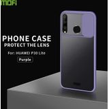 Voor Huawei P30 lite MOFI Xing Dun Series PC + TPU Anti-peep Waterproof and Anti-drop All-inclusive Protective Shell  Translucent Frosted(Purple)