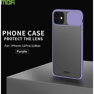 Voor iPhone 12 Pro / 12 Max MOFI Xing Dun-serie doorschijnende frosted PC + TPU Privacy Anti-glare Shockproof All-inclusive Beschermhoes(Paars)