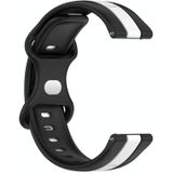 Voor Garmin Approach S40 20 mm vlindergesp tweekleurige siliconen horlogeband (zwart + wit)