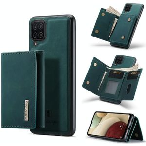 For Samsung Galaxy A12 5G DG.MING M1 Series 3-Fold Multi Card Wallet + Magnetic Back Cover Shockproof Case with Holder Function(Green)