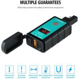 WUPP ZH-1422B1 DC12-24V Motorfiets Square Single USB + PD Fast Charging Charger met Switch + Voltmeter + Gentegreerde SAE-aansluiting