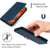 Retro huid voelen Business magnetische horizontale Flip lederen case voor Samsung Galaxy A70 (marineblauw)