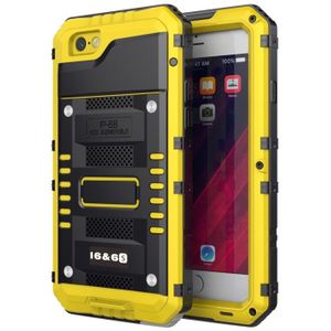 Waterdichte stofdichte schokbestendige zink legering + siliconen case voor iPhone 6 & 6s (geel)