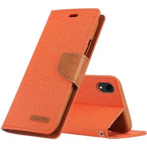 KWIK GOOSPERY CANVAS dagboek denim textuur horizontale Flip lederen case voor iPhone XR  met houder & kaartsleuven & portemonnee (oranje)