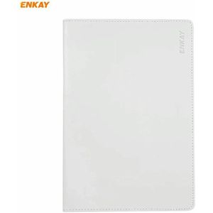 ENKAY voor Samsung Galaxy Tab S7 11.0 T870 / T875 ENK-8012 360 Graden Rotatie Litchi Textuur Horizontale Flip PU Lederen Smart Case met houder & slaap / Wake-up(Wit)