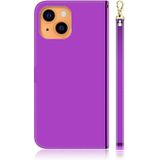 Gemiteerde spiegeloppervlak Horizontale Flip Leren Case met Houder & Card Slots & Wallet & Lanyard voor iPhone 13 Mini (Paars)