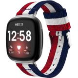 Voor Fitbit versa 3 nylon vervangende band horlogeband (rood wit blauw)