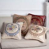 Geborduurde retro Home Bank Cushion kussensloop  grootte: 58 * 58cm zonder kern (wijn rood)