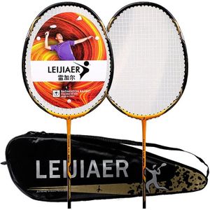 LEIJIAER 8502 Carbon Composite Badminton Racket + 4 Sweatbands Set voor volwassenen