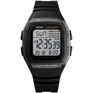 SKMEI 1278 modieuze buiten 50m waterdichte digitale horloge Student Sport Wrist Watch ondersteuning 5 groep wekkers (Titanium)
