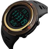 SKMEI sporthorloge 1251 mannen modieuze buiten 50m waterdicht digitaal horloge met PU Watchband(Coffee)