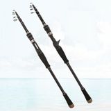 Carbon Telescopic Luya Rod Short Section Fishing Throwing Rod  Length: 2.4m(Curved Handle)