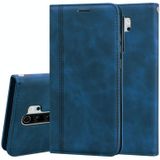 Voor Xiaomi Redmi Note 8 Pro Frosted Business Magnetic Horizontal Flip PU Leather Case met Holder & Card Slot & Lanyard(Blauw)