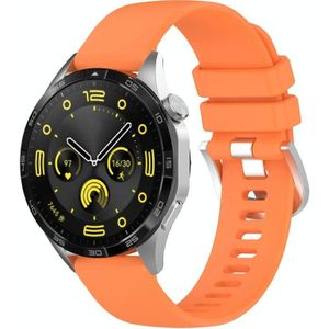 Voor Huawei Watch GT4 46 mm 22 mm vloeibare glanzende zilveren gesp siliconen horlogeband