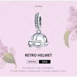 S925 Sterling Silver Retro Helm Hanger DIY Bracelet Ketting Accessoires