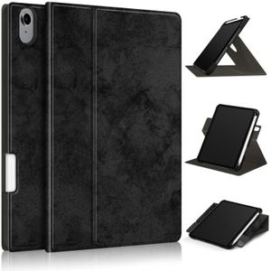 Solid Color Voltage Horizontal Flip PU Leather Case with Rotating Holder & Pen Slot & Sleep / Wake-up Function For iPad mini 6(Black)