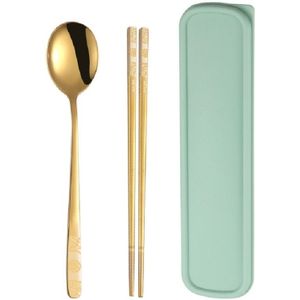 Roestvrij stalen servies Student Office Worker Portable Tableware Set  Specificatie:2 PC's / Set  Kleur:Gold