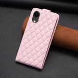 Voor iPhone XR Diamond Lattice verticale flip lederen telefoonhoes