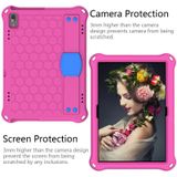 Voor Lenovo Tab 4 10 Plus TB-X704F/N/L/V Honeycomb Design EVA + PC Materiaal Four Corner Anti Falling Flat Protective Shell with Strap (RoseRed+Blue)