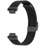 22mm Stainless Steel Metal Mesh Polsband horlogeband voor Fitbit Inspire / Inspire HR / Ace 2(Zwart)