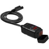 Universal Car Super Quick Dual Port USB Charger Power Outlet Adapter met LED Digital Voltmeter(Red Light)