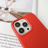 Elastic Silicone Protective Case with Wide Neck Lanyard For iPhone 13 Pro(Red)
