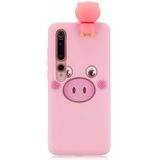 Voor Xiaomi Mi 10 Schokbestendig gekleurd geschilderde liggende cartoon TPU beschermhoes (Roze varken)