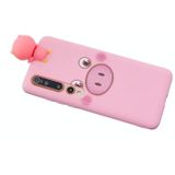 Voor Xiaomi Mi 10 Schokbestendig gekleurd geschilderde liggende cartoon TPU beschermhoes (Roze varken)