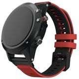 Voor Garmin Fenix 6 tweekleurige siliconen band horlogeband (rood zwart)