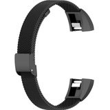 Voor Fitbit Alta / Alta HR / ACE Watch Button Mesh Metalen vervangende band Watchband  Maat:S(Zwart)