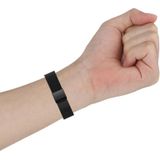 Voor Fitbit Alta / Alta HR / ACE Watch Button Mesh Metalen vervangende band Watchband  Maat:S(Zwart)