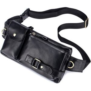 BULL CAPTAIN 020 Men Small Mobile Phone Waist Bag Crossbody Multi-Function Chest Bag(Black)