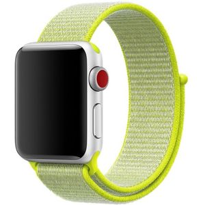Eenvoudige mode nylon horlogebandje voor Apple Watch serie 5 & 4 44mm/3 & 2 & 1 42mm  met Magic stick (fluorescerende groen licht)