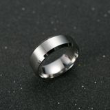 2 stks ring mannen Titanium zwart  ring maat: 13 (zilver)