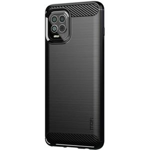 Voor Motorola Moto Edge S MOFI Gentleness Series Brushed Texture Carbon Fiber Soft TPU Case (Zwart)