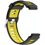 Voor Garmin Forerunner 735 XT Two-tone siliconen band (zwart + geel)