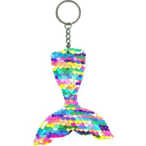 10 stks Reflecterende zeemeermin sleutelhanger Pailletten Mermaid Tail Accessoires Auto Bagage Hanger (Candy Color 63)