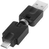 USB 2.0 A mannetje naar Micro USB 360 graden draaibare Adapter voor Samsung Galaxy S IV / i9500 / S III / i9300 / Note II / N7100 / i9220 / i9100 / i9082 / Nokia / LG / BlackBerry / HTC One X / Amazon Kindle / Sony Xperia etc(zwart)